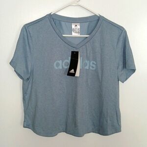 Adidas Blue Climalite V-Neck Tee Shirt, Size M